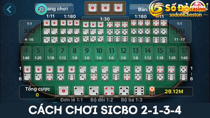 Kinh nghiệm chơi Sicbo theo mẹo 2 - 1 - 3 - 4